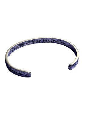 Silvertone Cuff Bracelet My Story is Just Beginning Arrows 7 inches